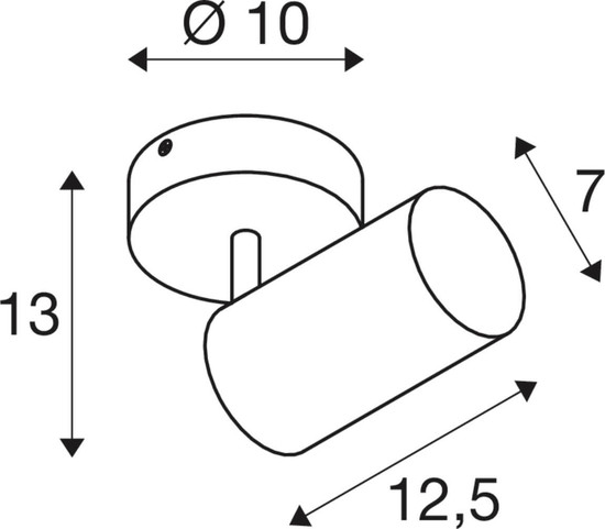 SLV 1012504 ASTO TUBE Smart Set, CW, Single, GU10, PAR16, ZIGBEE, TW, Wand- und Deckenaufbauleuchte, schwarz