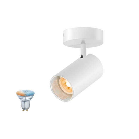 SLV 1012505 ASTO TUBE Smart Set, CW, Single, GU10, PAR16, ZIGBEE, TW, Wand- und Deckenaufbauleuchte, weiß