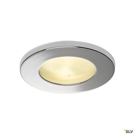 SLV 111022 DOLIX OUT, Outdoor Einbauleuchte, QPAR51, IP44, rund, chrom, max. 35W, inkl. Clipfedern