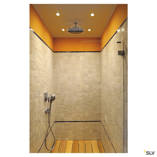 SLV 111022 DOLIX OUT, Outdoor Einbauleuchte, QPAR51, IP44, rund, chrom, max. 35W, inkl. Clipfedern