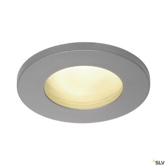 SLV 111024 DOLIX OUT, Outdoor Einbauleuchte, QPAR51, IP44, rund, silbergrau, max. 35W, inkl. Clipfedern