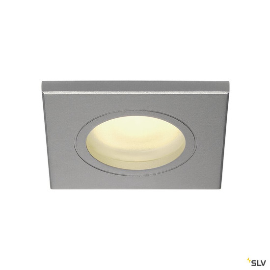 SLV 111144 DOLIX OUT, Outdoor Einbauleuchte, QPAR51, IP44, eckig, silbergrau, max. 35W, inkl. Clipfedern