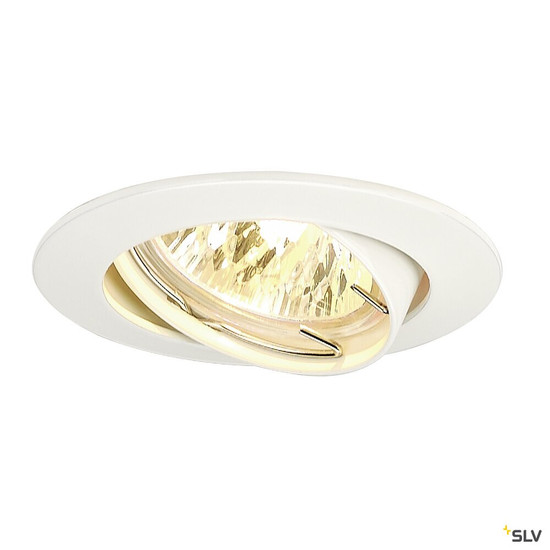 SLV 111171 PIKA, Einbauleuchte, QR-C51, rund, weiß, schwenkbar, max. 50W, inkl. Clipfedern