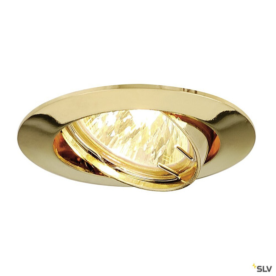 SLV 111173 PIKA, Einbauleuchte, QR-C51, rund, messing, schwenkbar, max.50W, inkl. Clipfedern