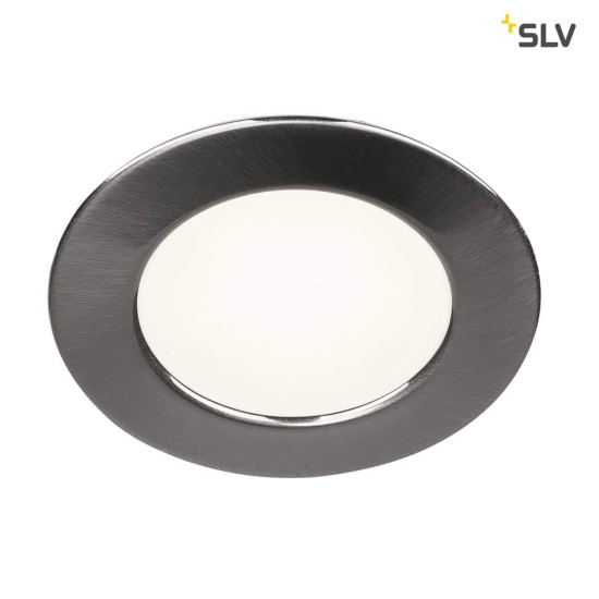 SLV 112225 DL 126 LED Downlight rund metallgebürstet warmweiss 12V