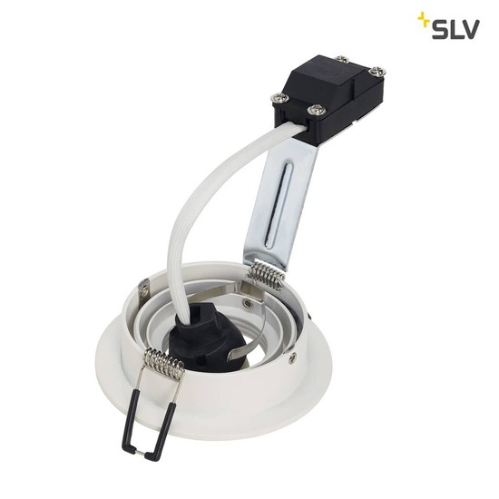 SLV 113510 NEW TRIA GU10 ROUND Downlight mattweiss max. 50W inkl. Clipfedern