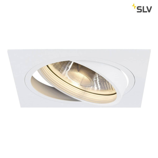 SLV 113541 NEW TRIA I ES111 Downlight eckig mattweiss max. 75W inkl. Blattfedern