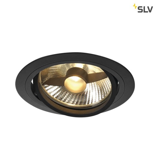 SLV 113550 NEW TRIA ES111 ROUND Einbauleuchte mattschwarz max. 75W inkl. Blattfedern