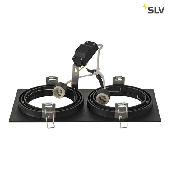 SLV 113840 NEW TRIA ES111 SQUARE Einbauleuchte schwarz GU10 max. 2x75W inkl. Clipfedern