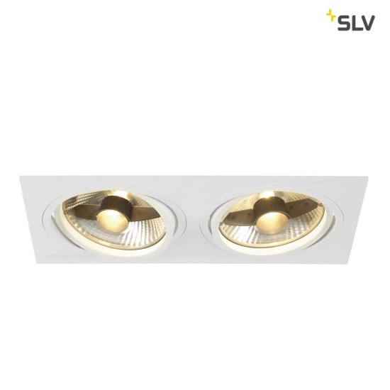 SLV 113841 NEW TRIA ES111 SQUARE Einbauleuchte weiss GU10 max. 2x75W inkl. Clipfedern