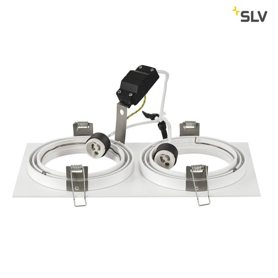 SLV 113841 NEW TRIA ES111 SQUARE Einbauleuchte weiss GU10 max. 2x75W inkl. Clipfedern