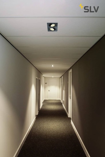 SLV 113890 NEW TRIA 2 DL SQUARE Set Downlight mattschwarz 2x6W 38° 2700K inkl. Treiber Clipf.