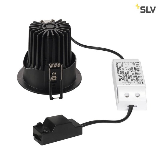 SLV 114480 H-LIGHT ROUND HOLE mattschwarz 12W 20° 2700K inkl. Treiber Clipfeder