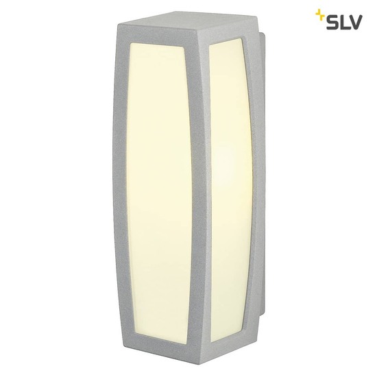 SLV 230084 MERIDIAN BOX Wandleuchte silbergrau E27 max. 25W mit Sensor