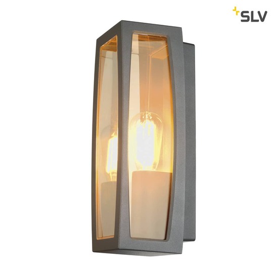 SLV 230655 MERIDIAN BOX Aussenleuchte anthrazit E27 max. 25W klarer Kunststoff