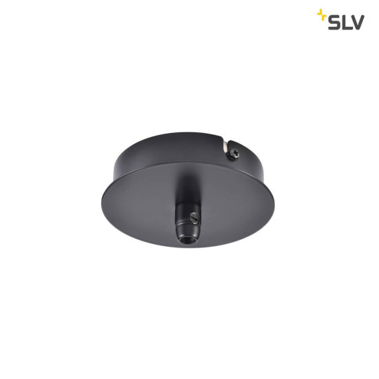 SLV 132600 Deckenrosette 1 Ausgang rund schwarz inkl. Zugentlastung