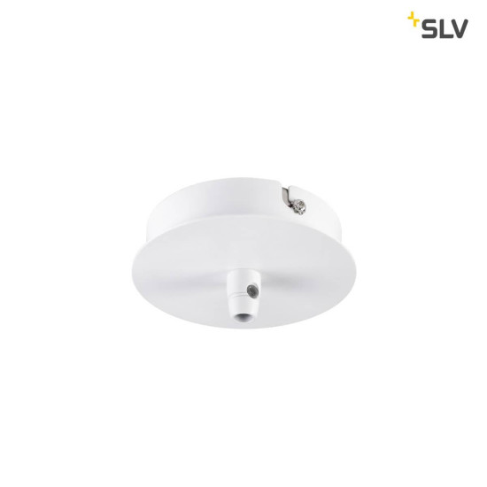 SLV 132601 Deckenrosette 1 Ausgang rund weiss inkl. Zugentlastung