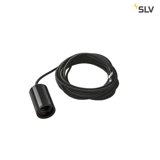 SLV 132690 FITU Pendelleuchte A60 rund schwarz 5m Kabel mit offenem Kabelende max. 60W
