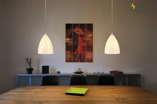 SLV 133444 TONGA IV Pendelleuchte Keramikschirm E14 max. 60W silbergraue Rosette