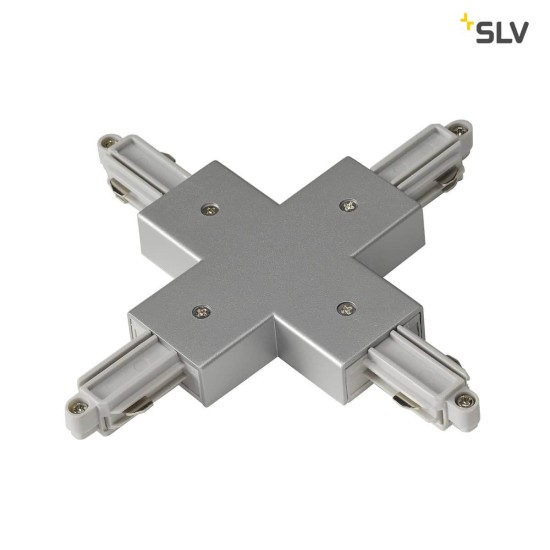 SLV 143162 X-Verbinder für 1-Phasen HV-Stromschiene Aufbauversion silbergrau