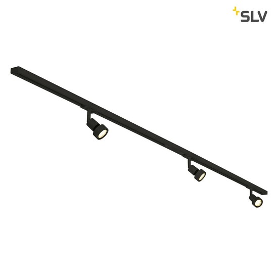 SLV 143190 1-Phasen Hochvolt-Set 3 schwarz 2x1m inkl. 3X PURI und LED Lampe 4,3W