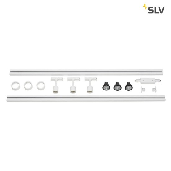 SLV 143191 1-Phasen Hochvolt-Set 3 weiss 2x1m inkl. 3X PURI und LED Lampe 4,3W