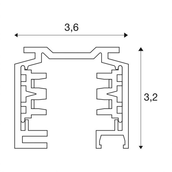 SLV 145101 EUTRAC 3PHASEN-AUFBAUSCHIENE, Hochvoltschiene, weiß, 1 m