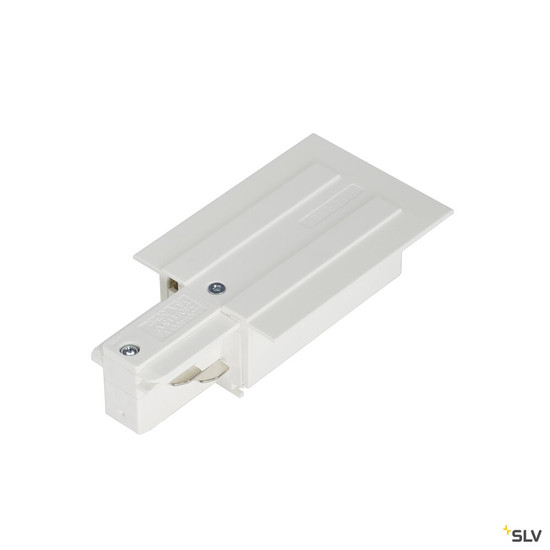 SLV 145541 EINSPEISER, für EUTRAC Hochvolt 3Phasen-Einbauschiene, Erde links, weiß