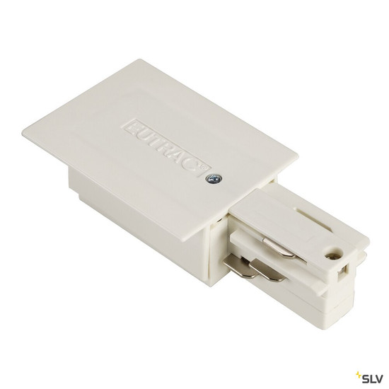 SLV 145771 EINSPEISER, für EUTRAC Hochvolt 3Phasen-Einbauschiene, weiß, Erde rechts
