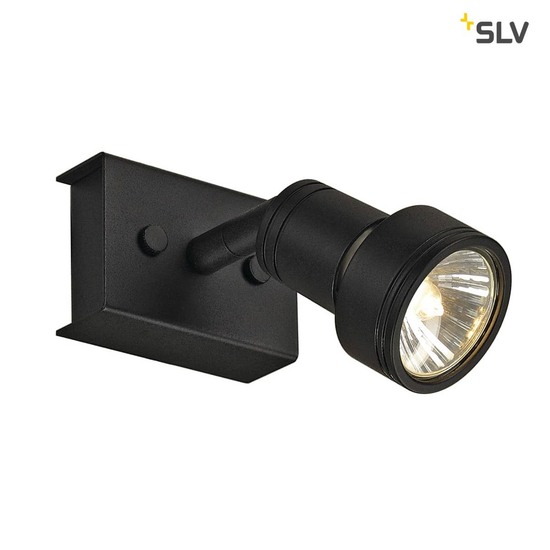 SLV 147360 PURI 1 Deckenleuchte matt schwarz 1xGU10 max. 1x50W mit Decoring