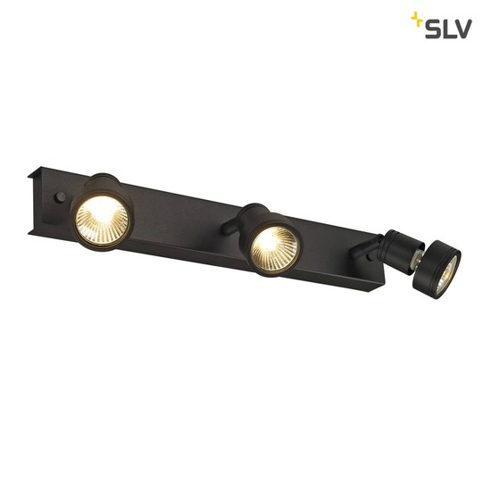 SLV 147380 PURI 3 Deckenleuchte mattschwarz 3xGU10 max. 3x50W mit Decoring