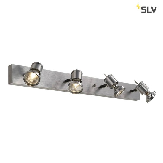 SLV 147444 ASTO IV Wand- und Deckenleuchte alu-brushed 4xGU10 Spot max. 75W