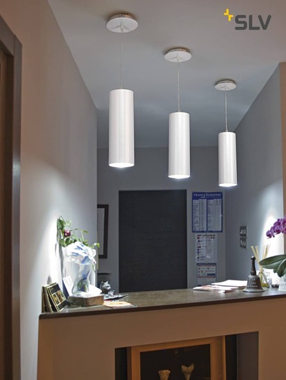 SLV 149381 ENOLA Pendelleuchte rund weiss E27 max. 60W