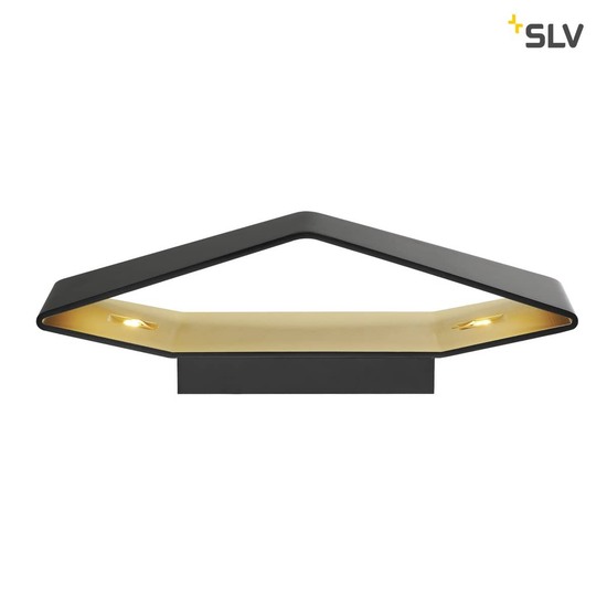 SLV 151740 BIG CARISO LED Wandleuchte WL-4 schwarz messing 2x9W LED 3000K