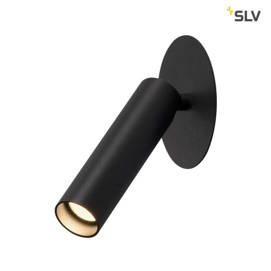 SLV 152380 KARPO 30 Single Spot Deckeneinbauleuchte Rosette flach schwarz 7,5W LED 3000K,