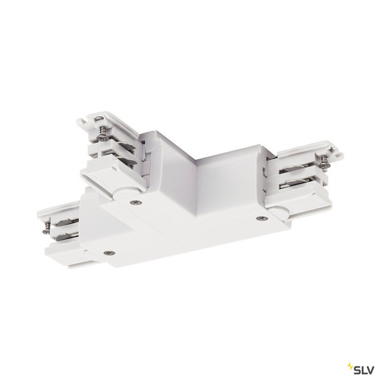 SLV 175131 T-VERBINDER, für S-TRACK Hochvolt 3Phasen-Aufbauschiene, Erde links, weiß