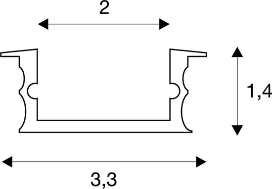 SLV 214394 GLENOS®, Linear-Einbau-Profil 3314, aluminium eloxiert, 1 m