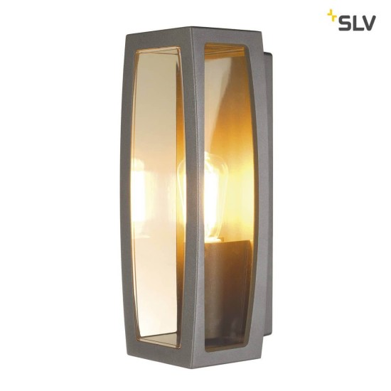 SLV 230655 MERIDIAN BOX Aussenleuchte anthrazit E27 max. 25W klarer Kunststoff