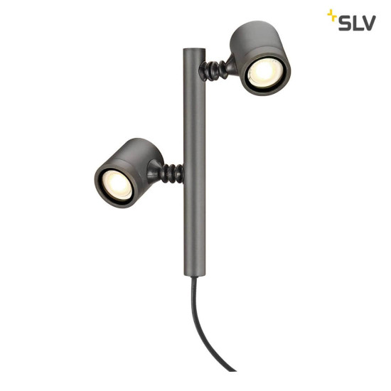 SLV 233185 NEW MYRA 2 Leuchtenköpfe anthrazit GU10 max. 2x4W IP44