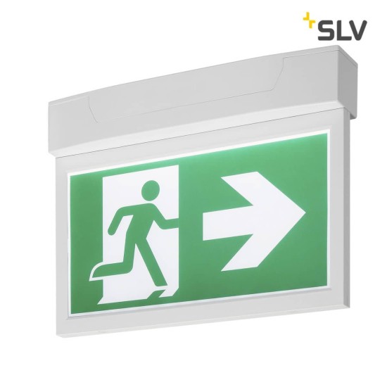 SLV 240002 P-LIGHT Emergency Exit sign big ceiling wall white