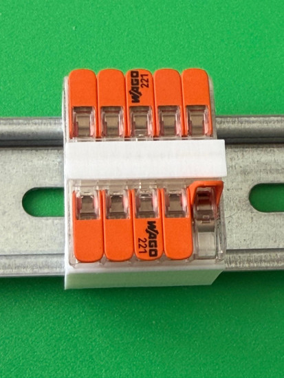 5 x SOIXX Hutschienenhalter XWD für 2 x WAGO 221-415 DIN Rail 35 mm Hutschiene Halter Weiß