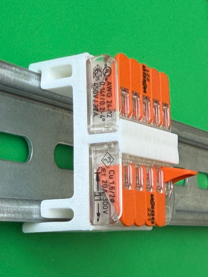 5 x SOIXX Hutschienenhalter XWD für 2 x WAGO 221-415 DIN Rail 35 mm Hutschiene Halter Weiß