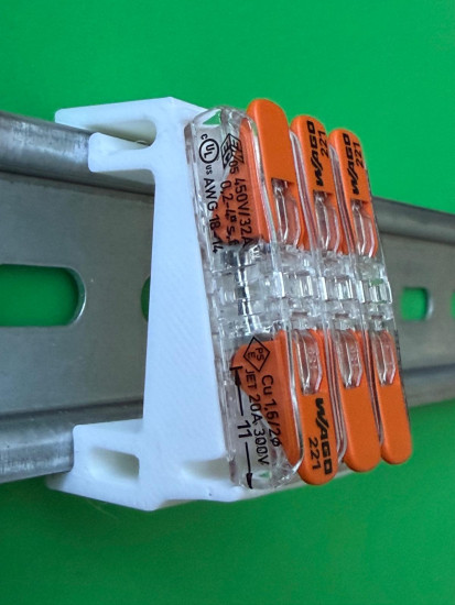 SOIXX Hutschienenhalter XWD für WAGO 3x 221-2411 DIN Rail 35 mm Hutschiene Halter Weiß