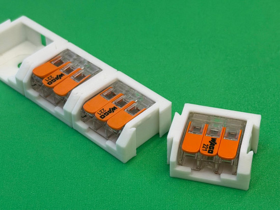 10 x SOIXX Halterung XWM für 3er Klemmen WAGO 221-413 Weiß