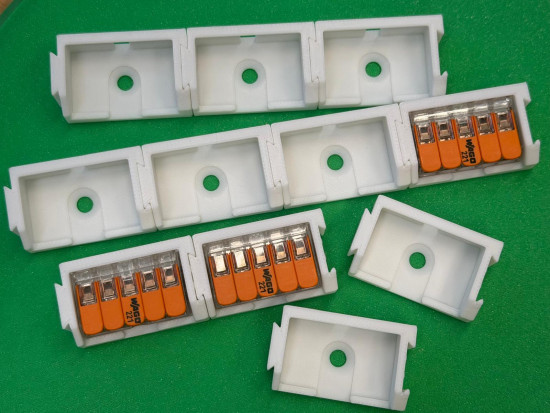 10 x SOIXX Halterung XWM für 5er Klemmen WAGO 221-415 Weiß