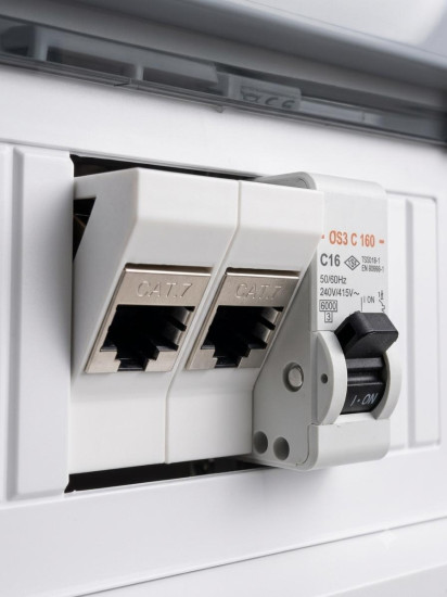 4 x SOIXX Hutschienenhalter Keystone Modul RJ45 Netzwerk Cat6 Cat7 Cat8 DIN Rail Adapter