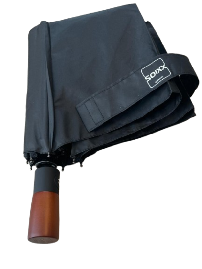 SOIXX Regenschirm Sturmfest bis 140km/h inkl. Reise-Etui, Taschenschirm mit Auf-Zu-Automatik, Doppelt belüftetes Vordach