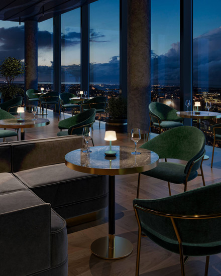 Sompex GINN Tischleuchte Türkis 18cm RGBW 72585