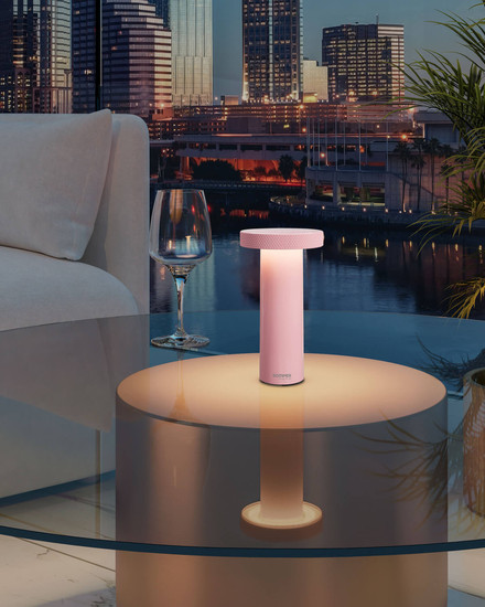 Sompex VOLUME Akku-Tischlampe Rosa 1,6W steuerbare Lichtfarbe IP44 78536