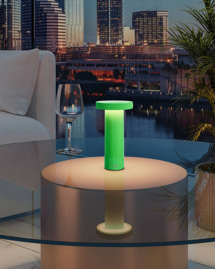 Sompex VOLUME Akku-Tischlampe Neon Grün 1,6W steuerbare Lichtfarbe IP44 78541